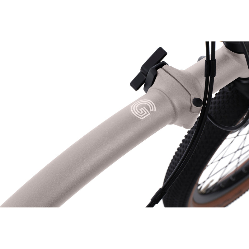 Faltrad Brompton G Line Traildust White mit Dynamobeleuchtung