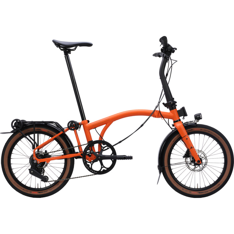 Faltrad Brompton G Line Adventure Orange mit Dynamobeleuchtung
