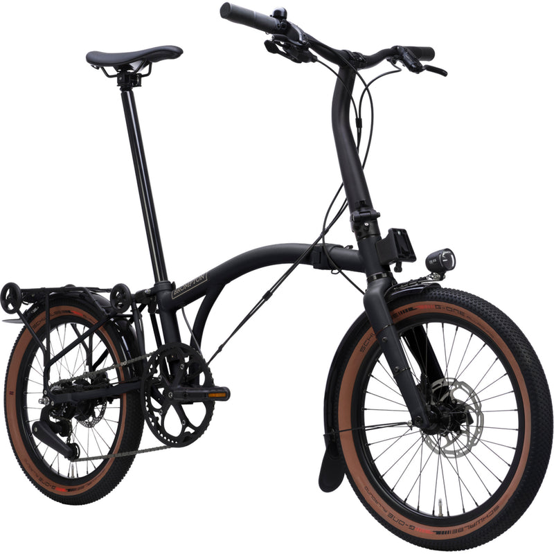 Faltrad Brompton G Line Space Black mit Dynamobeleuchtung