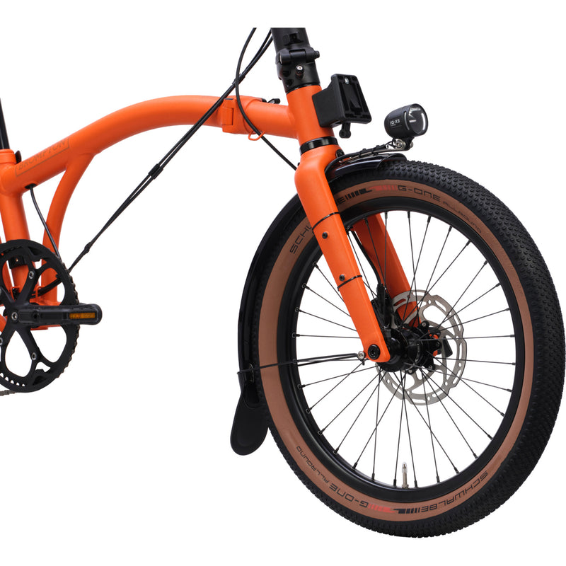Faltrad Brompton G Line Adventure Orange mit Dynamobeleuchtung
