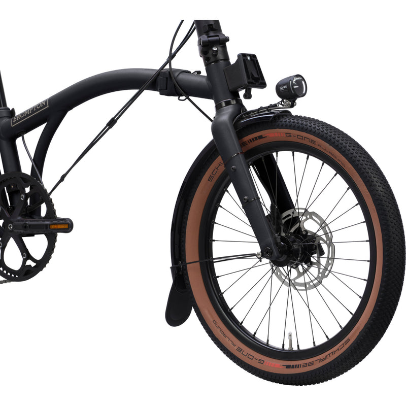 Faltrad Brompton G Line Space Black mit Dynamobeleuchtung
