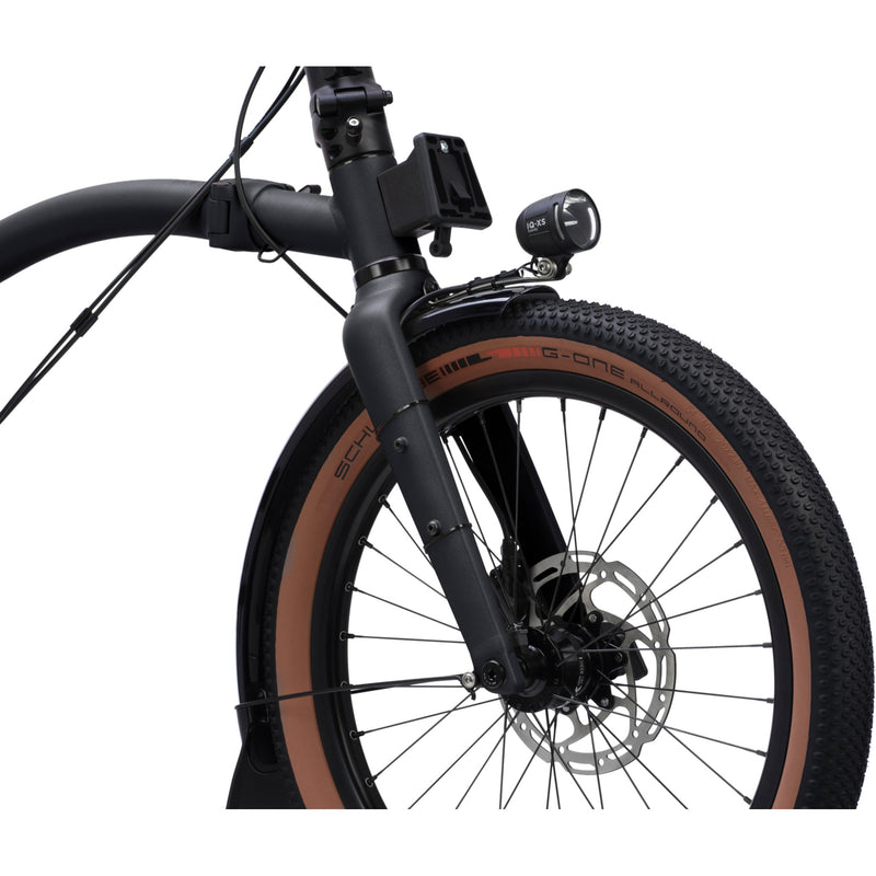 Faltrad Brompton G Line Space Black mit Dynamobeleuchtung