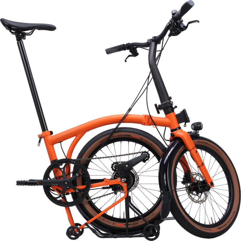 Faltrad Brompton G Line Adventure Orange mit Dynamobeleuchtung