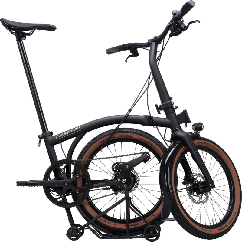 Faltrad Brompton G Line Space Black mit Dynamobeleuchtung