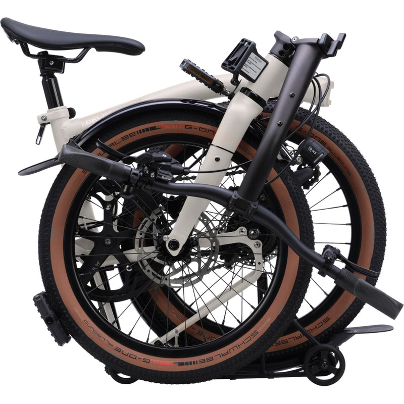 Faltrad Brompton G Line Traildust White mit Dynamobeleuchtung