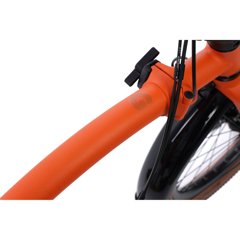 Faltrad Brompton G Line Adventure Orange mit Dynamobeleuchtung
