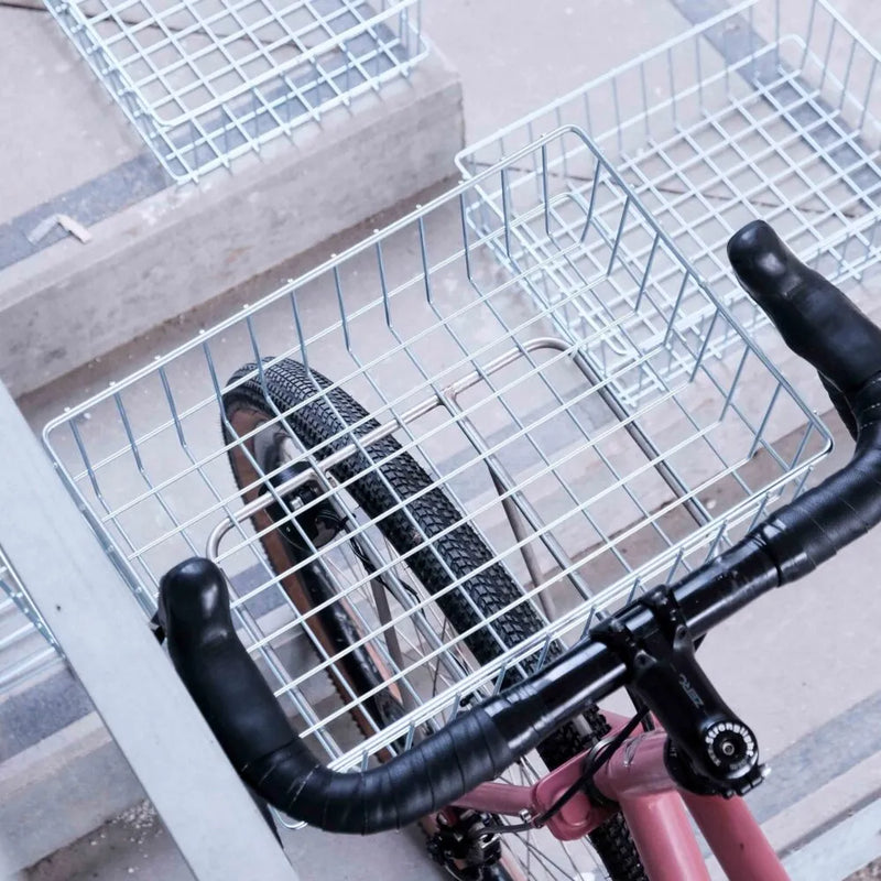 Fahrradkorb Manivelle mit Montagestreben silber –