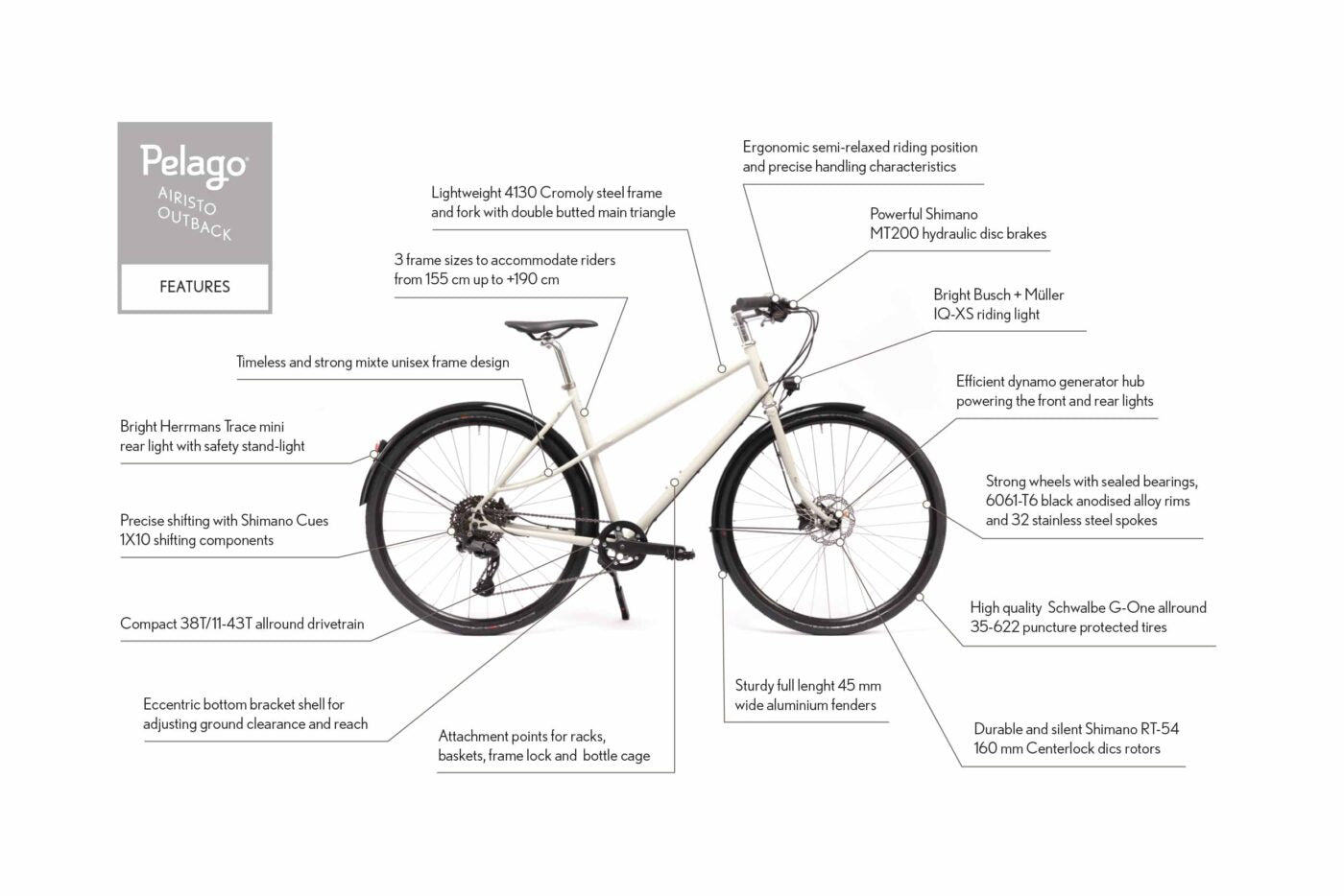 Touringbike Pelago Airisto Outback Dynamo Agate Grey  Citybiker.at